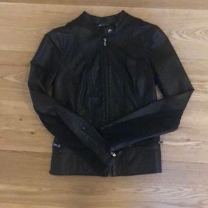 Express Faux Black Leather Moto Jacket. Size M